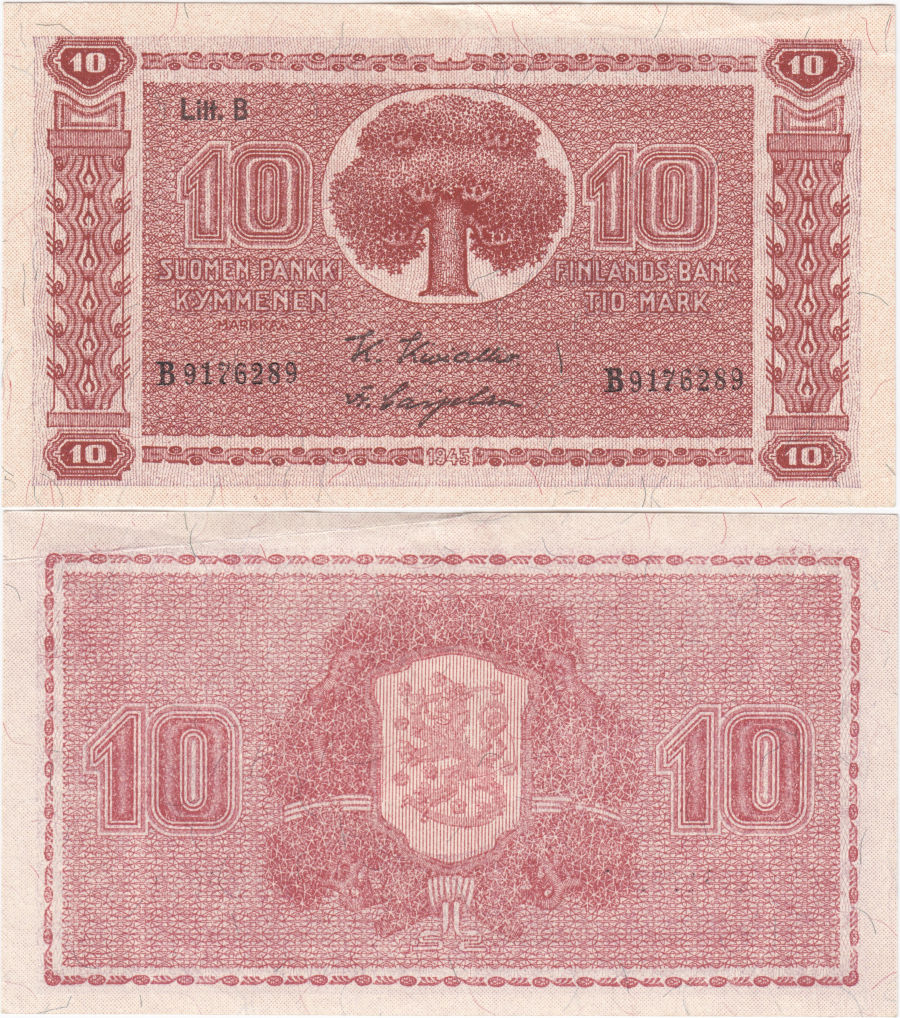 10 Markkaa 1945 Litt.B B9176289